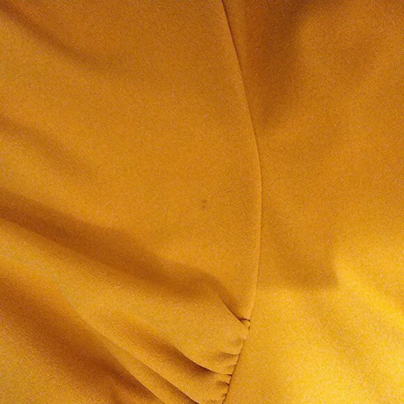 NY&C Womens Mustard Yellow Keyhole Neck Puff Sleeve Belted Midi Dress Size XXXL - Picture 8 of 13